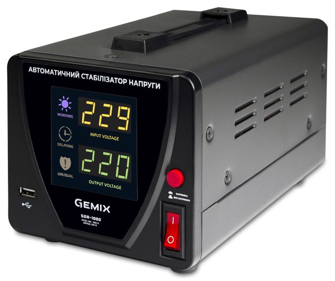 Стабилизатор напряжения Gemix SDR-1000 Black